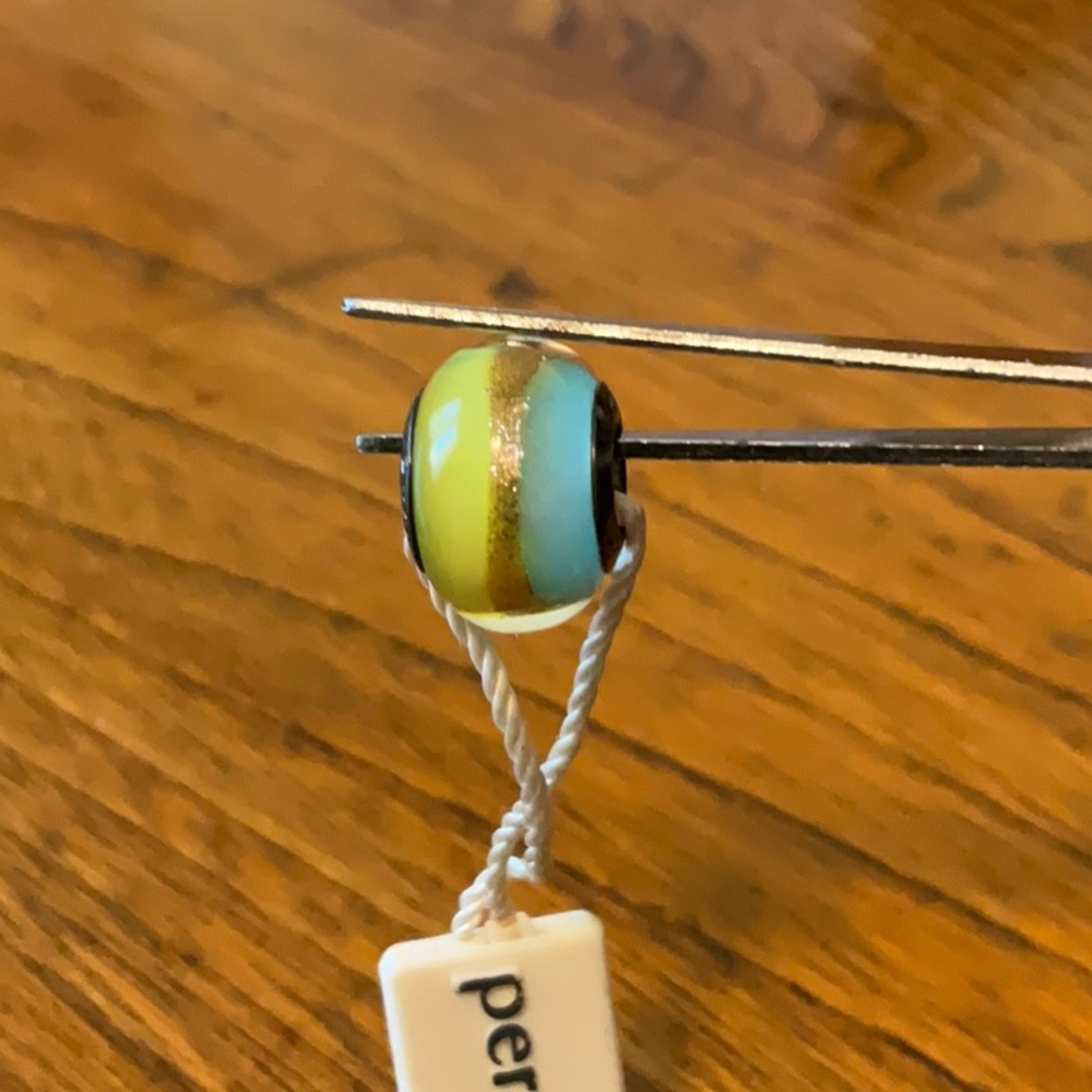Persona Yellow and Blue Bead with Silver Detail